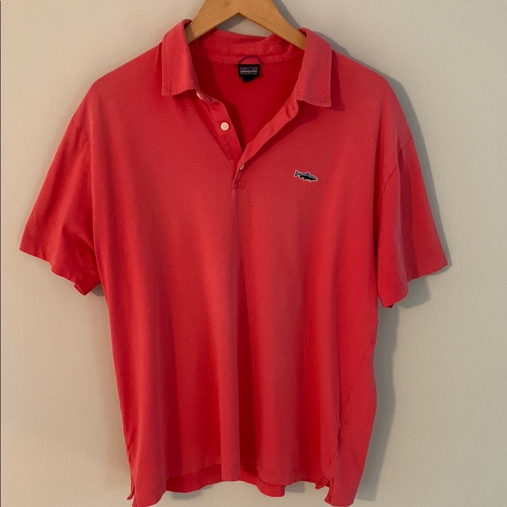 Patagonia Men's Polo Shirt in Coral Red